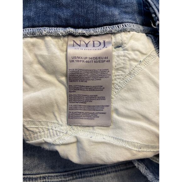 NYDJ Plus Size Light Wash Stretch Slim Bootcut LiftXTuck Raw Hem Jeans Size 14 - Picture 9 of 10